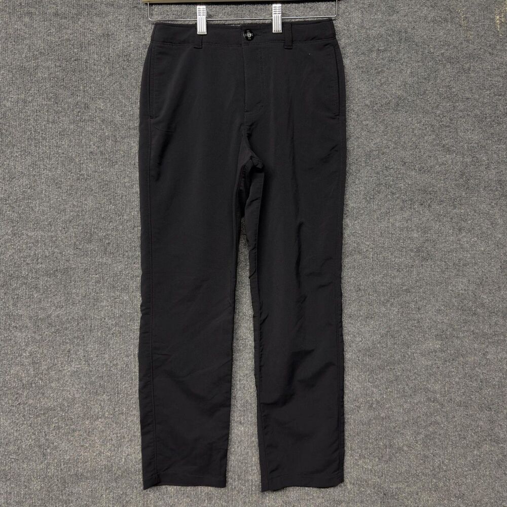 Under Armour Pants Boys M Black HeatGear Loose Stretch Adjustable Waist Khakis